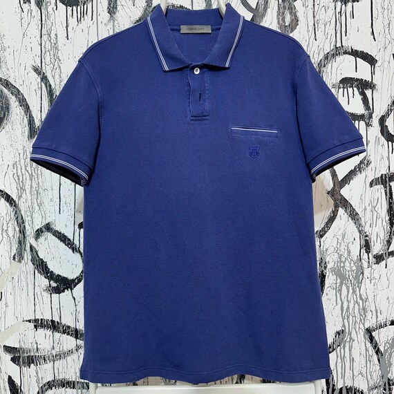 Corneliani, Corneliani Polo Shirt Mens Size 50/L Blue Short Sleeve Collared Made In Italy
