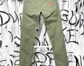 Carhartt Rebel Pants Mens Jeans Silm Size 31x32 Green/Khaki Wip Casual