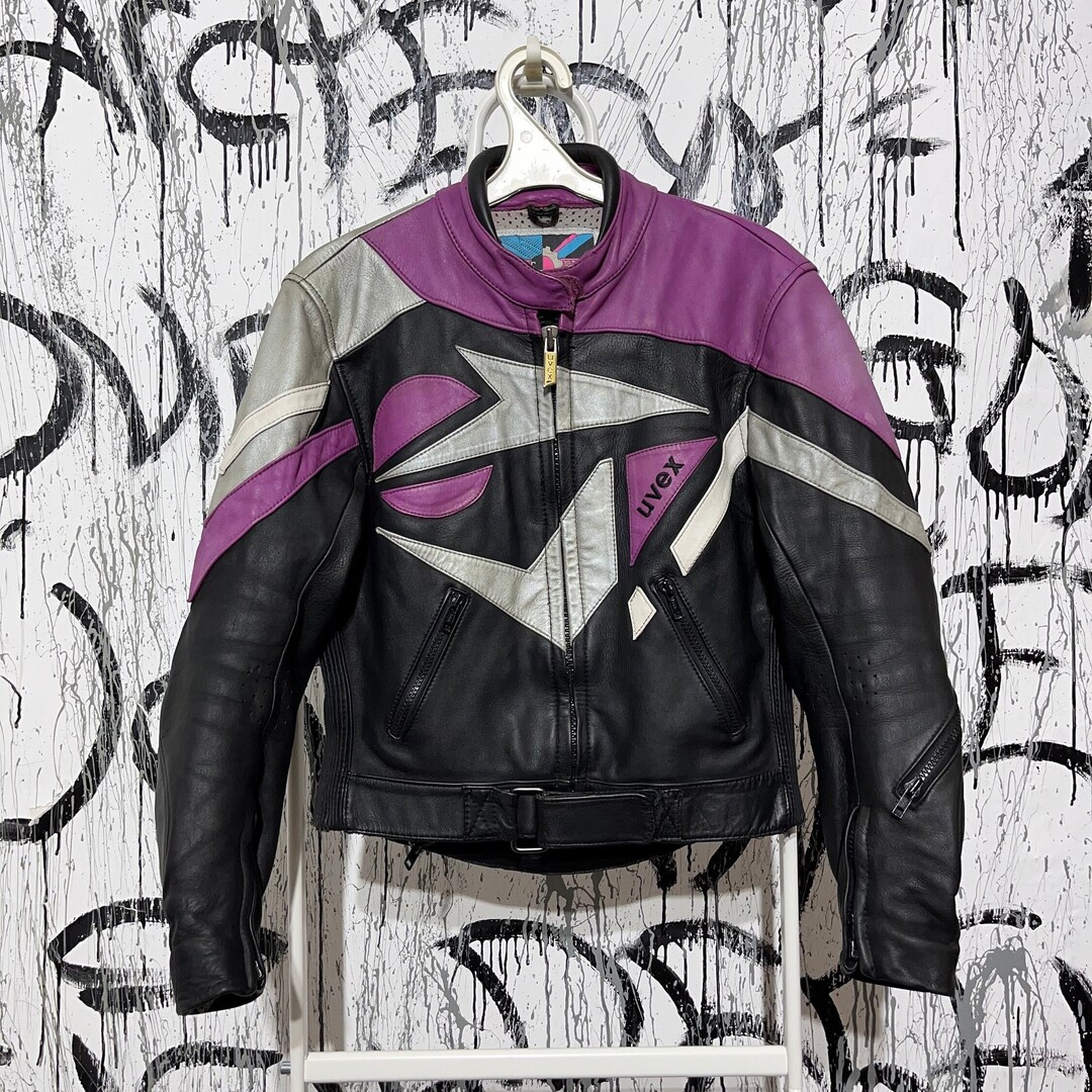 Vintage Uvex 80s Leather Moto Style Womens Jacket Overall Racing