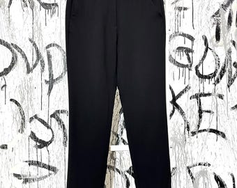 Pantalones rectos Weekend Max Mara para mujer, viscosa negra, talla EU 34/ US 4