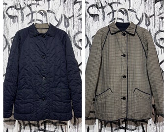 ジャケット・アウター 80s Aquascutum Hyper Long Trench Coat Vintage 1980s Trench Raincoat by Aquascutum - Dark Navy - 44 R