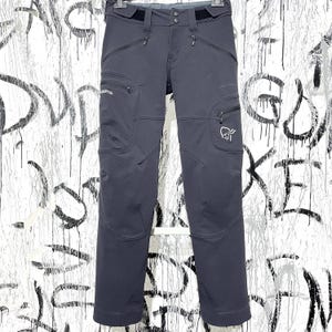 Calça de caminhada masculina Norrona Svalbard Flex1, tamanho XS, cinza, softshell, poliamida.