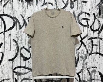 Polo Ralph Lauren T-Shirt Beige Small Mens Short Sleeve Crew Neck