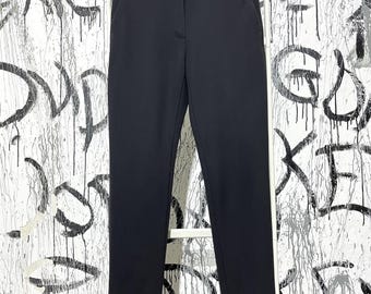 Pantalones de vestir vintage Max Mara para mujer, talla 4 de EE. UU., pierna recta, viscosa negra