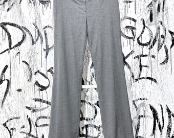 Pantalones vintage Hugo Boss Tiliana para mujer, de corte recto, en gris, talla 8/M (EE. UU.), de lana y viscosa