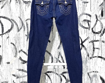 Vaqueros ajustados MISTY de True Religion para mujer, talla 28, algodón azul marino elástico