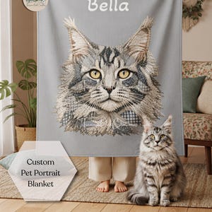 Manta acolchada estilo patchwork con retrato personalizado de mascota, estilo artístico, con nombre personalizado, para sofá, coche, cama, jaula, foto de mascota, recuerdo conmemorativo