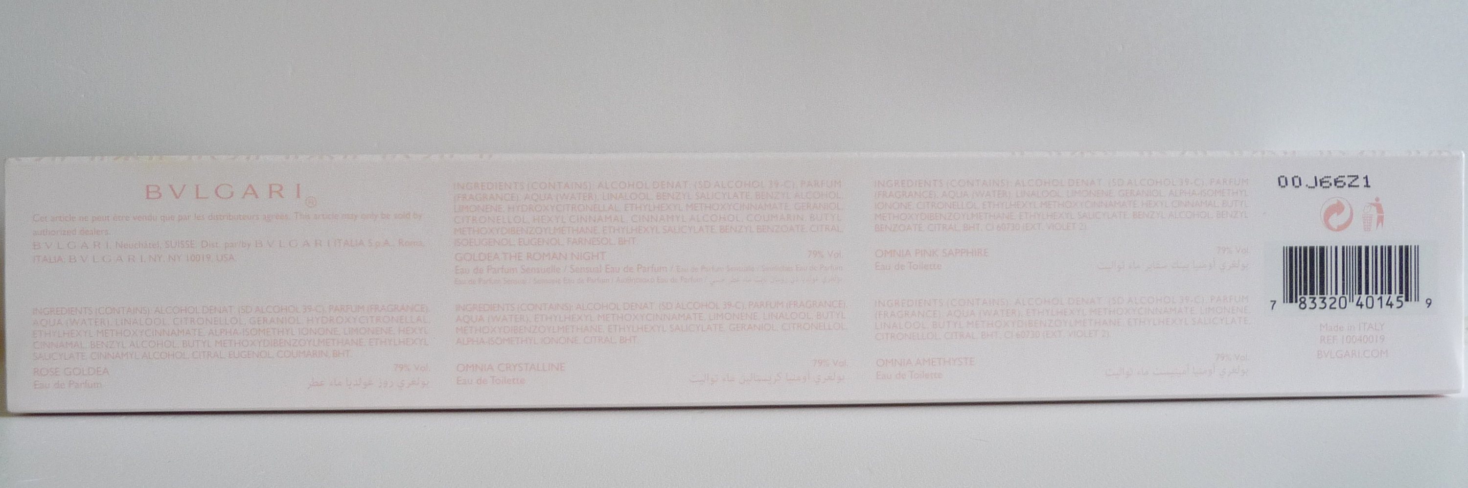 Set Bvlgari the Women's Gift Collection Miniature 5 X 5ml Rose