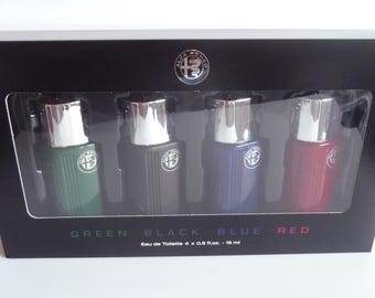 Set Alfa Romeo Green Black Blue Red Eau De Toilette 4 x 15ml
