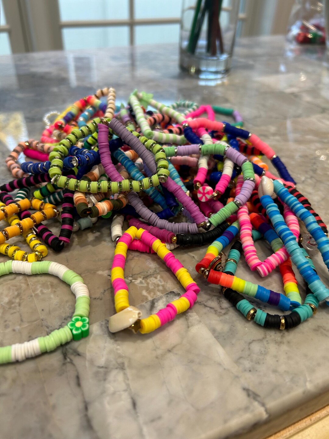 RANDOM Clay Bead Bracelet, for Any Look, for Any Occasion, Bracelet or ...
