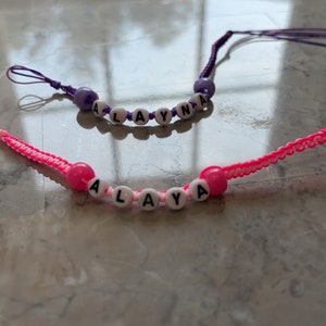 Minimalista, puntada de cobra, pulsera de hilo, pulseras de la amistad, coloridas, vibrantes, con palabras, personalizadas, con nombre, regalo personalizado