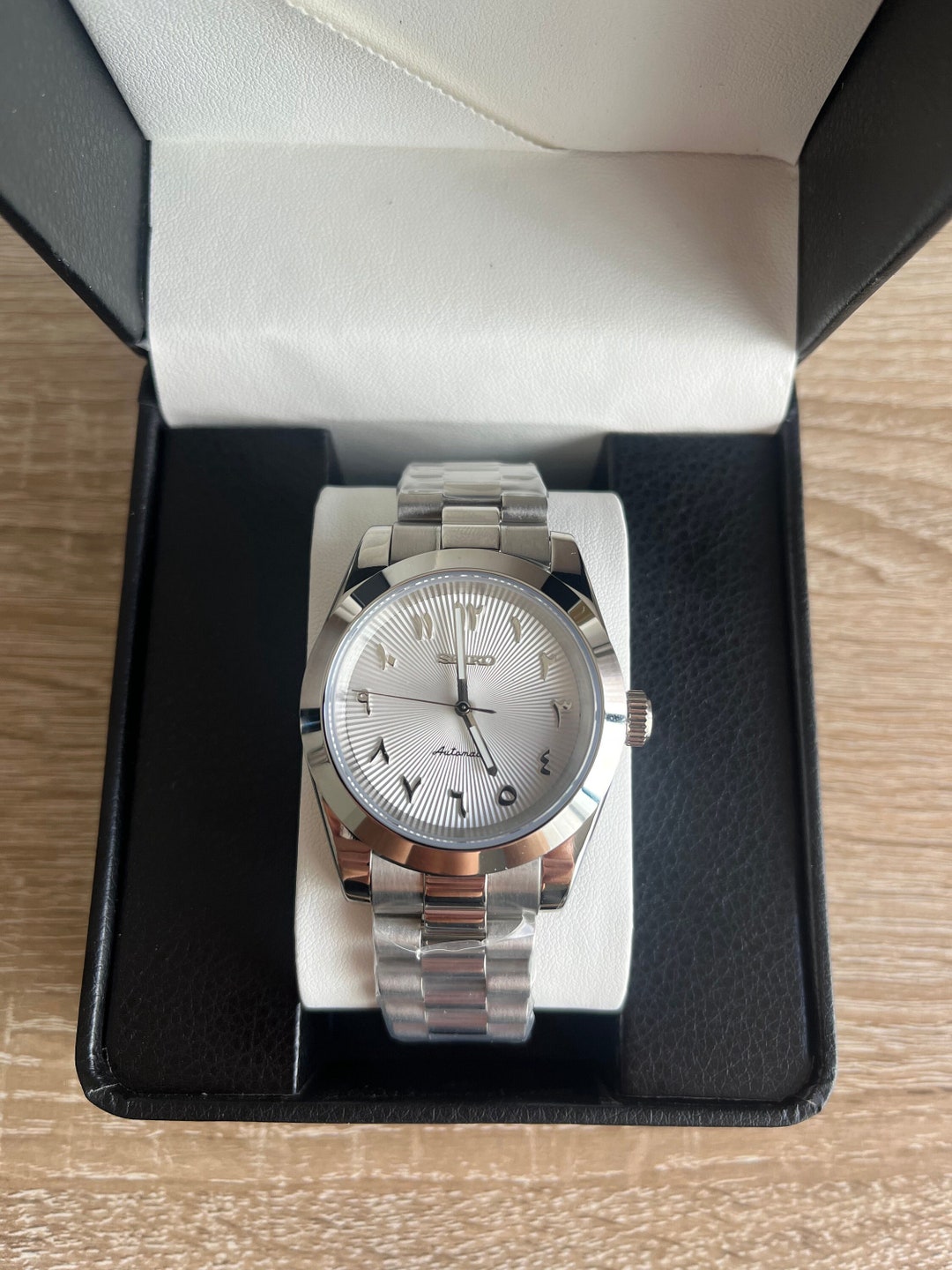 Seiko Mod Arabic Dial Datejust Elégance Grise Etsy