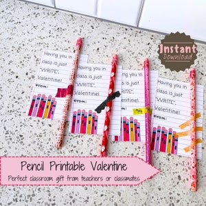 Klassenzimmer Bleistift Nicht bearbeitbare druckbare Valentinstage; Nicht essbarer Valentinstag; Bei dir in der Klasse ist nur SCHREIBEN.