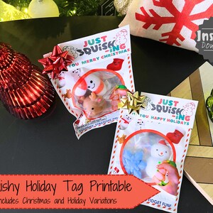 Nicht bearbeitbarer Squishy Printable Tag, der Ihnen frohe Weihnachten oder frohe Feiertage, Weihnachten, Wichteln, Kinder, Klasse Geschenkanhänger quetscht