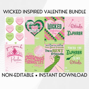 Niet-bewerkbare Wicked Inspired Valentine-bundel: downloaden en afdrukken