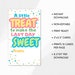 Non-editable Sweet Treat Last Day of School Gift Tag - Class Treat ...