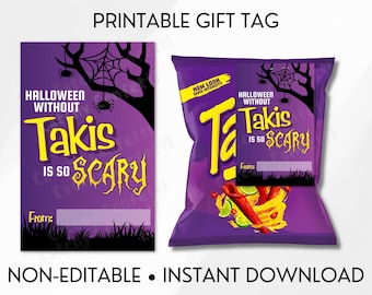 Takis Halloween - Halloween sin Takis da mucho miedo - No editable - Descarga instantánea