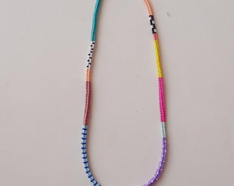 Collana tessuta a mano, collana colorata, collana Boho, collana colorata