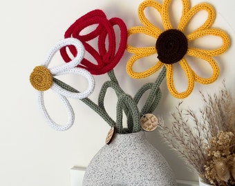 Hand-Knitted Flower with Wooden Tag – Teacher Appreciation Gift