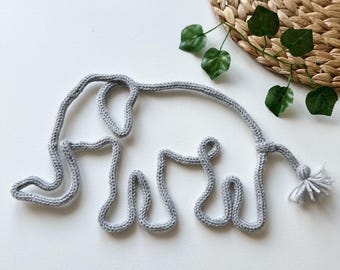 Crochet Elephant Wire Art: Safari Nursery Decor
