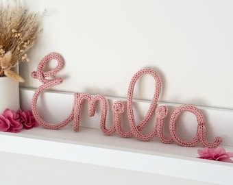 Knitted Wire Name Sign, Nursery Decor, Custom Baby Gift