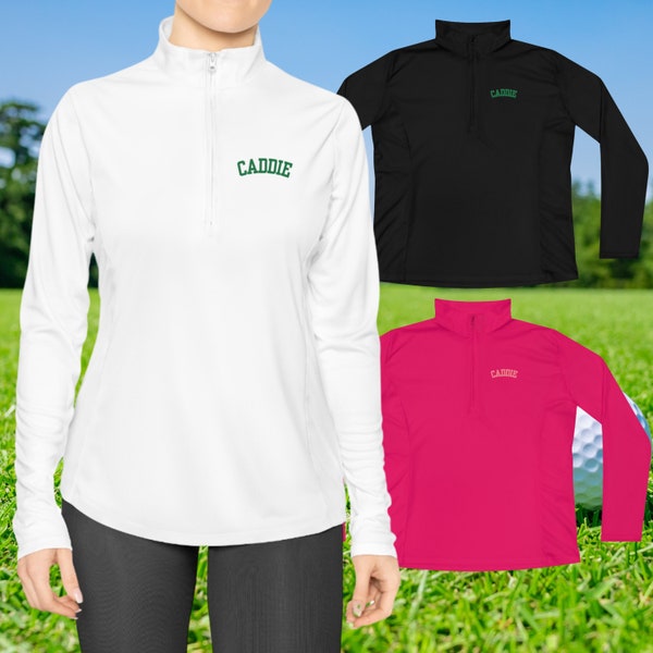 Caddie Golf Ladies Quarter Zip Pullover Golf Sweatshirt Caddie Shirt Golf Gifts for Women Girls Trip Golf Performance Pullover for Women