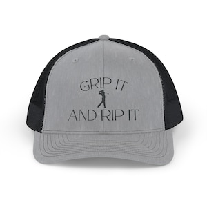 Embroidered Golf Snapback Trucker Hat Funny Golf Trucker Hats Golf Gifts for Men Groomsmen Golf Gifts Grip it and Rip it Golf Hat
