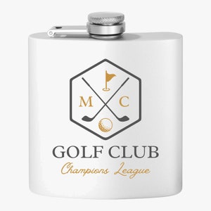Personalized Custom Flask for Men Stainless Steel Groomsmen Gifts Golf Proposal 21st Birthday Gift Golf Wedding Favors Bachelor Party Favors