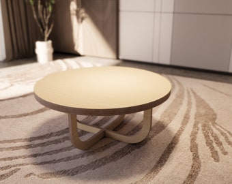 Mesa de centro de madera minimalista.
