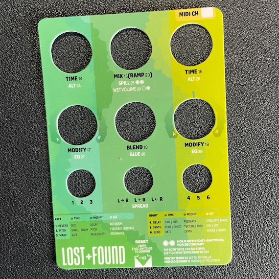 Chase Bliss Lost & Found Pedal Overlay - Secondary Functions - Etsy