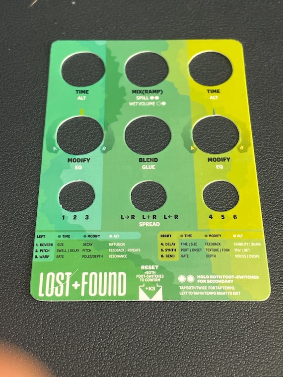 Chase Bliss Lost & Found Pedal Overlay - Secondary Functions - Etsy