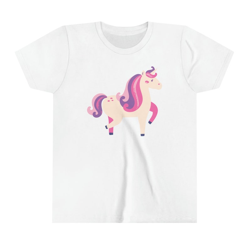 Girl Unicorn Tee, Cute Unicorn, Youth Tee, Pink and Purple Unicorn Etsy