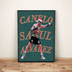 Canelo Alvarez version 2 Noël et poster original poster cadeau encadré, non encadré et cartes de voeux. et cadeaux. Livre pour livre 10