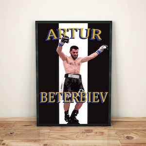 Artur Beterbiev Celebration Poster Poster Regalo Incorniciato, Senza cornice e Biglietti di auguri. Regalo di compleanno, Regali di Natale. Pound for pound top 10
