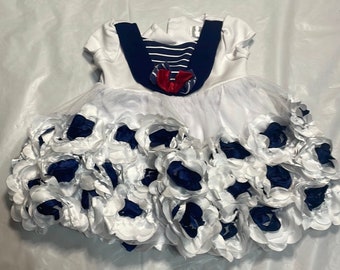 Nannette Baby Sailor Blue White Dress