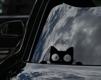 Kat sticker kat gluurder kat auto decor kat auto sticker kat minnaar sticker kat auto sticker schattige kat bumpersticker gluren kat auto sticker