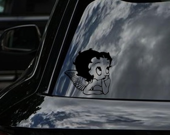 Adesivo de carro Betty Boop Adesivo para laptop Betty Boop Adesivo de desenho animado vintage Decoração de carro Betty Boop Adesivo de carro feminino fofo Adesivo fofo para carros