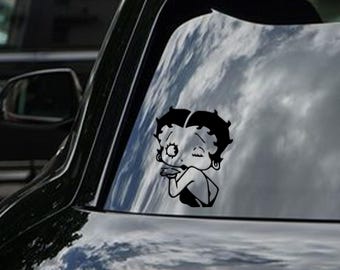 Betty Boop Car Sticker Betty Boop Car Decal Vintage Doll Car Sticker Betty Boop Motorcycle Decal Cute Girly Car Decals Betty Boop Laptop