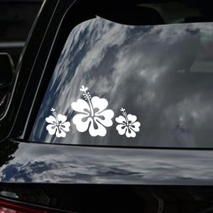 Hibiscus Flower Decor Hibiscus Flower Car Decal Cute Flower Car Sticker Summer Flower Car Sticker Hibiscus Girl Sticker Flower Car Sticker