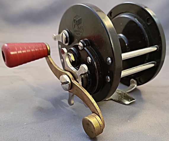 bakelite fishing reel Vintage Penn No. 85 FISHING REEL Deep Red Bakelite Beehive Handle. Get  Ready for the Fishing Season Which is Just Around the Corner