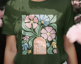 Kacey Musgraves Love Is A Wild Thing T-shirt unisexe en jersey à manches courtes, chemise Kacey Musgraves, chemise paroles Kacey Musgraves