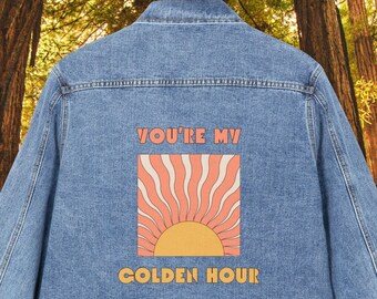 Golden Hour Herren-Jeansjacke, Golden Hour-Jacke, Country-Pop-Musikjacke