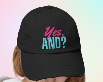 Sì, e berretto unisex invecchiato, cappello da ventaglio Ariana, cappello da sole eterno