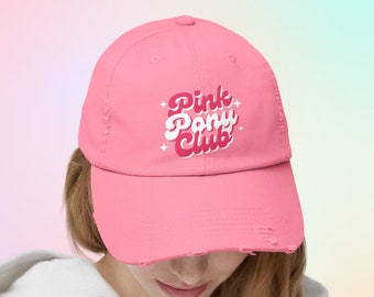 Pink Pony Club Unisex Distressed Cap, Pink Pony Club Cap, Chappell Fan Hat, Pink Pony Club Hat