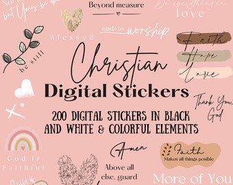 Christian Digital Stickers for Instagram, Faith Story Stickers, Affirmation, Worship, Bible, Quotes Story Stickers, IG, Verses