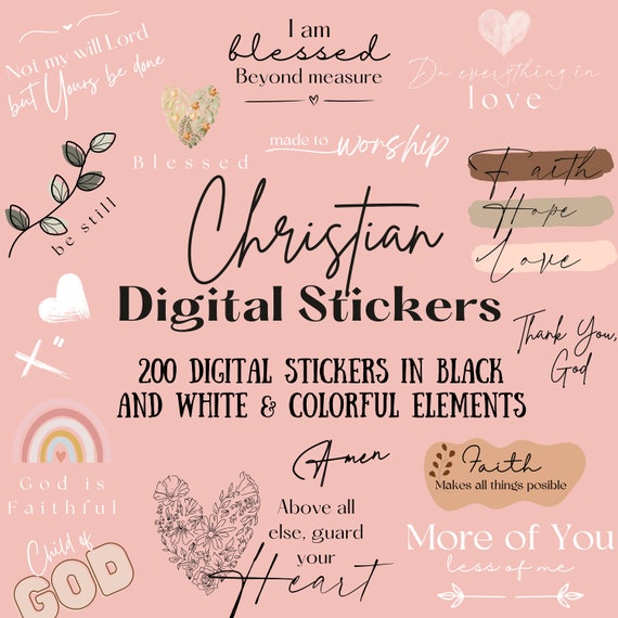 Christian Digital Stickers for Instagram, Faith Story Stickers, Affirmation, Worship, Bible, Quotes Story Stickers, IG, Verses