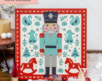 Nutcracker Shadow Box Cut File - Christmas Lightbox Scene - Layered Shadowbox Templates - Wall Decor, Cricut, Silhouette, SVG