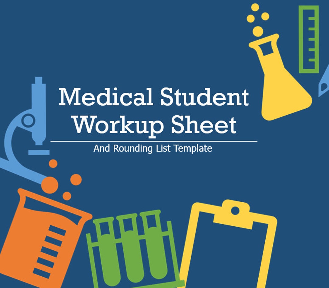 Medical Student Workup Sheet Etsy