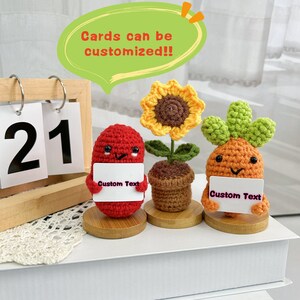 3 Stück entzückende Pflege Geschenk Set-Handmade häkeln Karotte / rote Bohnen / Sonnenblume Schreibtisch Verzierung-Muttertag Geschenk-Geschenk für Mama / Oma-Show Liebe Geschenk Bild 10