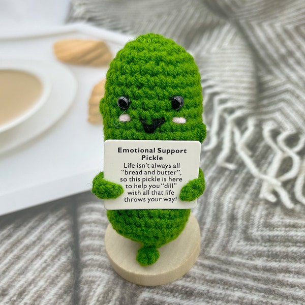 Emotional Support Pickle Finished Product-Handmade Cheering Gift-Pick me up Gift-Crochet Pickle-Gift for Family/Friends/Team/Class
